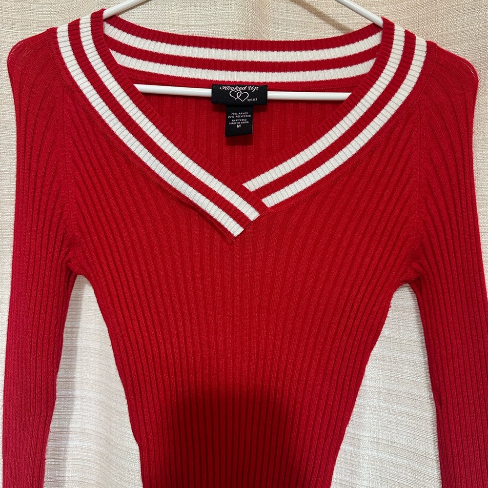 Red Long-Sleeve Top